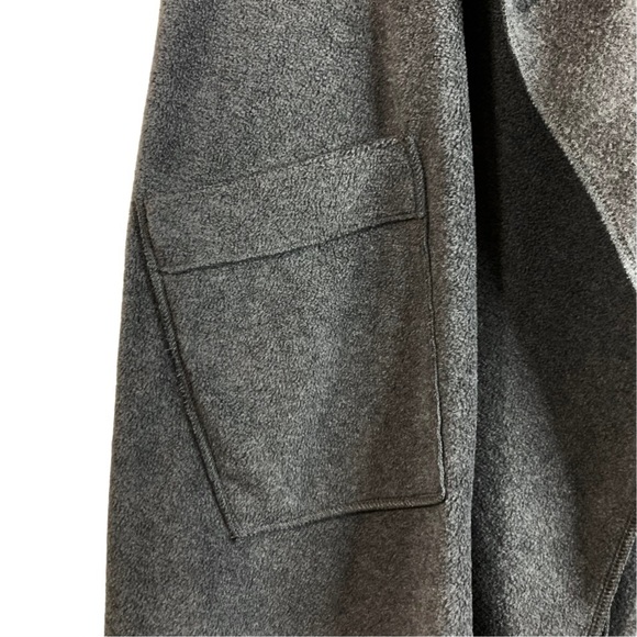 Le Moda Sela Grey Cozy Coat Fleece Vest Sleeveless Waterfall Cardigan One-Size - Picture 4 of 11